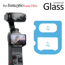 For Insta360 Luna Ultra Tempered Glass Screen Protector Lens Film with Easy Install Auto Alignment Box Kit 2+2 Pcs
