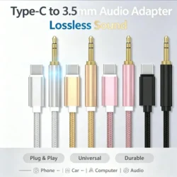 Braided USB C To 3.5mm AUX Audio Cable Wear Resistant HiFi Sound Converter Cord…