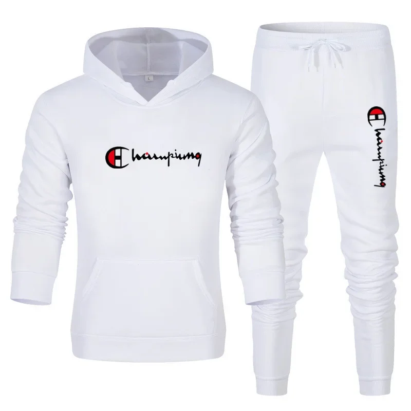 2025 Men's Tracksuit Hooded Sweatshirt+Sweatpants 2 Pcs Sets Sports Suit Casual… - Image 11