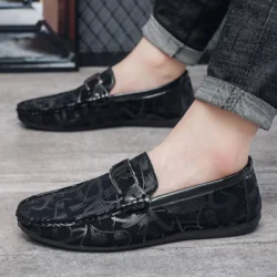 New Spring Autumn Men's Casual Single Shoes Soft Leather Soft Bottom Loafers Shoes Men's Leather Shoes