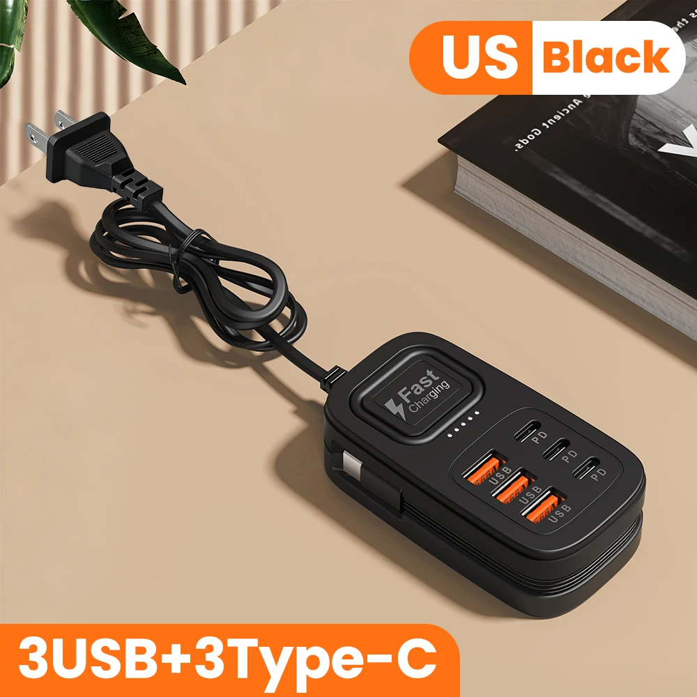 6 Ports USB Fast Charger Power Strip Desktop Charging Station Fast Charging… - Image 10