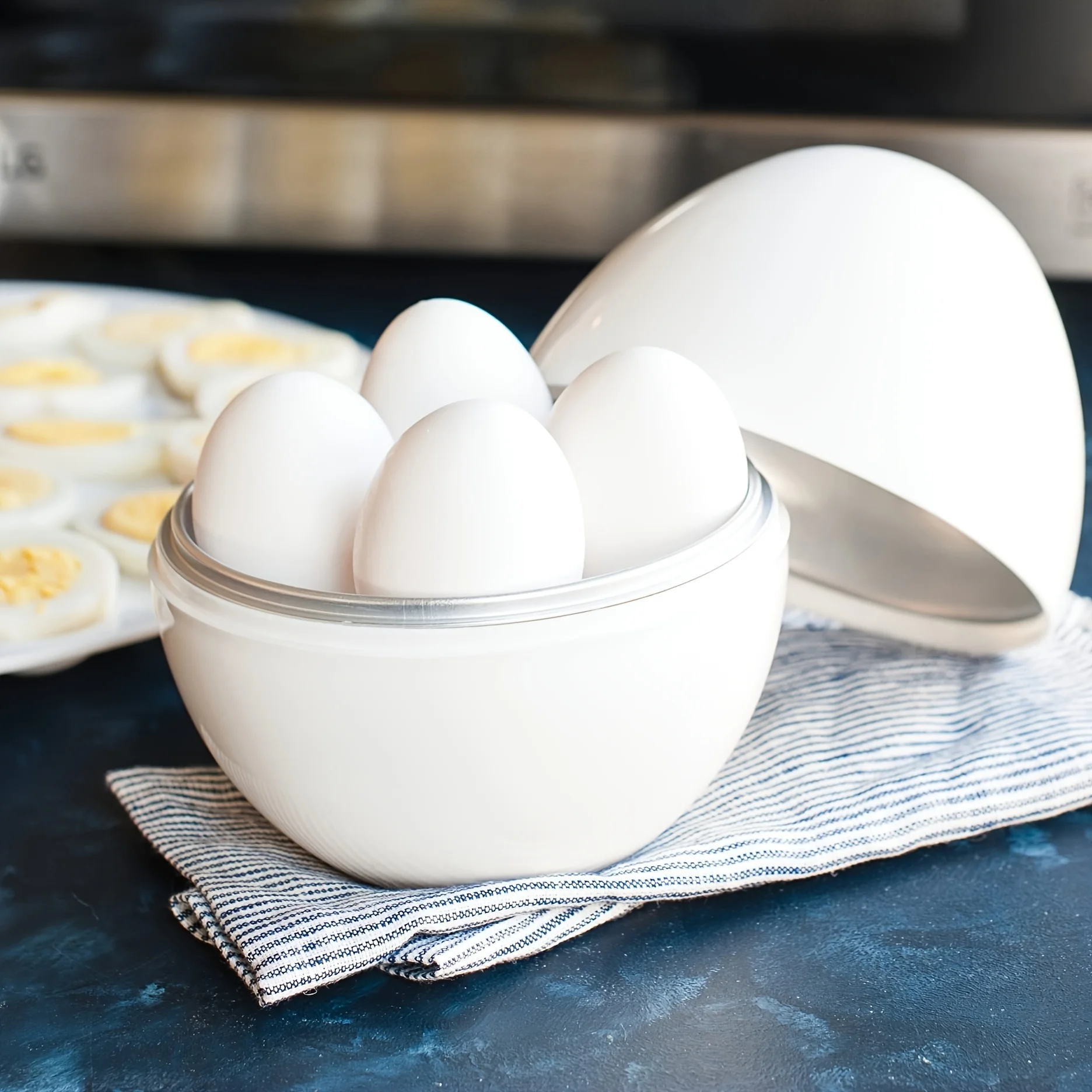 1PCMicrowave Egg Cooker, 4 Capacities, Egg Cooker, Compact Egg-Shaped Design… - Image 4