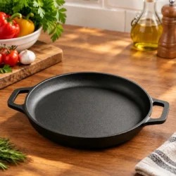 Heavy-Duty Cast Iron Frying Pan, Flat Non-Stick Surface for Indoor/Outdoor Cooking…