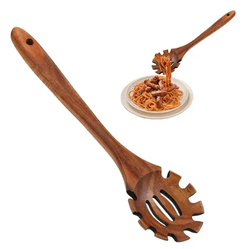 1PC Wood Pasta Spoon Long Handle Noodle Spoon Colander Soup Skimmer Cooking Spoons…