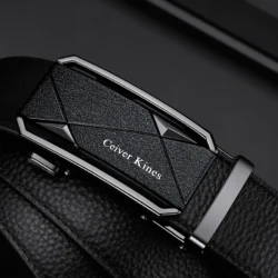 2026 Fashion Men's Belts Cowhide Leather Automatic Buckle Belts High Quality Business Casual Belt