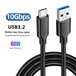 USB 3.2 10Gbps 3A 60W QC 3.0 Type C Cable USB A to Type-C 3.2 Gen2 Cable Data…