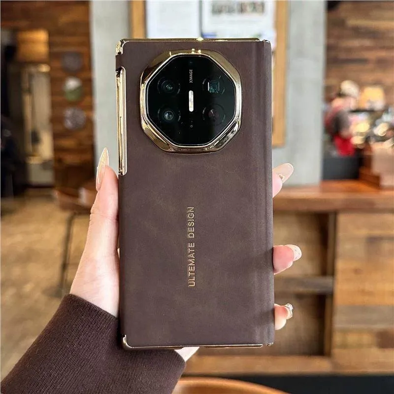 For Huawei Mate XT XTS Ultimate Case Extraordinary Master Lettering Luxury Lambskin Leather Skin-Friendly Drop-Proof Cover Funda - Image 8