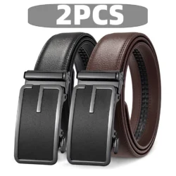 Men’s Luxury Automatic Buckle Belt, High Quality Genuine Leather, Cuttable Black Brown Business Casual Fashion Belt