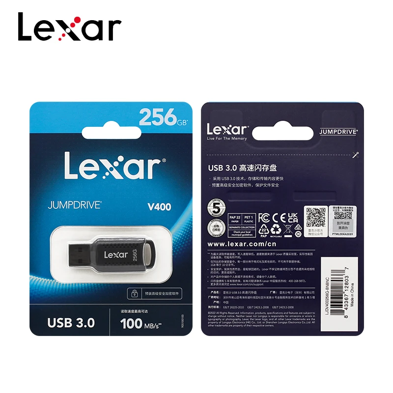 Original Lexar JumpDrive V400 USB 3.2 Stick 32GB 64GB 128GB 256GB USB Pen Drive… - Image 5