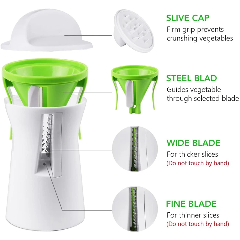 Creative vegetable spiral slicer spaghetti noodle machine spiral funnel… - Image 4
