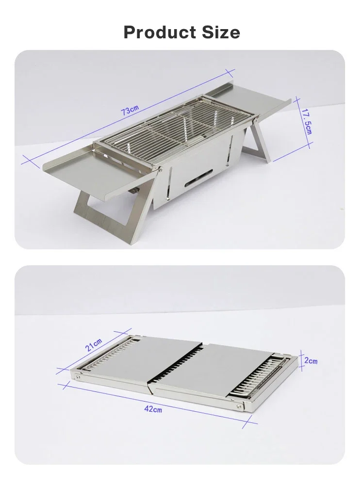 Stainless Steel Folding Barbecue Grill For Home And Outdoor Charcoal Kebabs… - Image 16