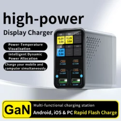 140W GaN 6 Ports PD3.1 Fast Charger Digital Display Multi Port USB C Charging…