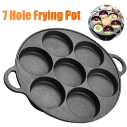 7 Hole Non-Stick Eggs Cooking Pan Burger Mold Egg Pancake Steak Pan Cast Iron…