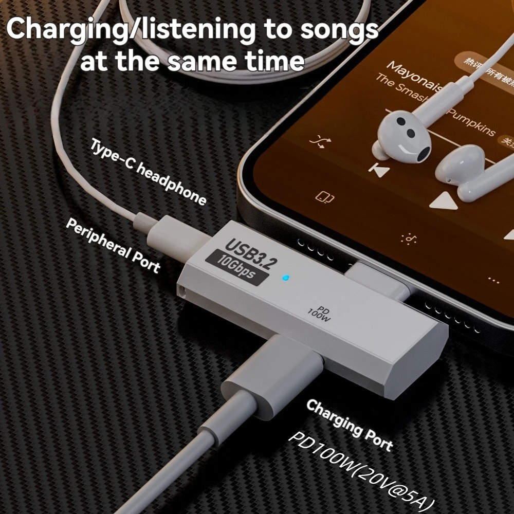 USB C 10Gbps Data Transfer Adapter with 100W PD Fast Charging Type-C Headphone… - Image 6