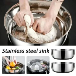 Oversized 32cm Metal Cooking Nesting Salad Bowls Large Capacity Washing Bowl…