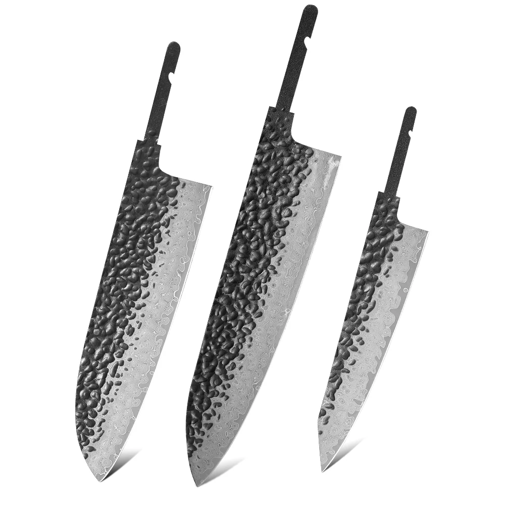 TURWHO 1-10 Pieces Japanese Chef Knife Blank Blade DIY Damascus Steel VG10 Core… - Image 22