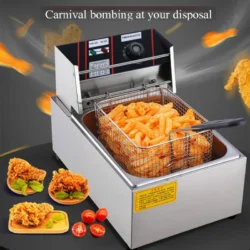 Oven Fryer Double Cylinder Electric Fryer 220V/5000W Fried Chicken French Fries…