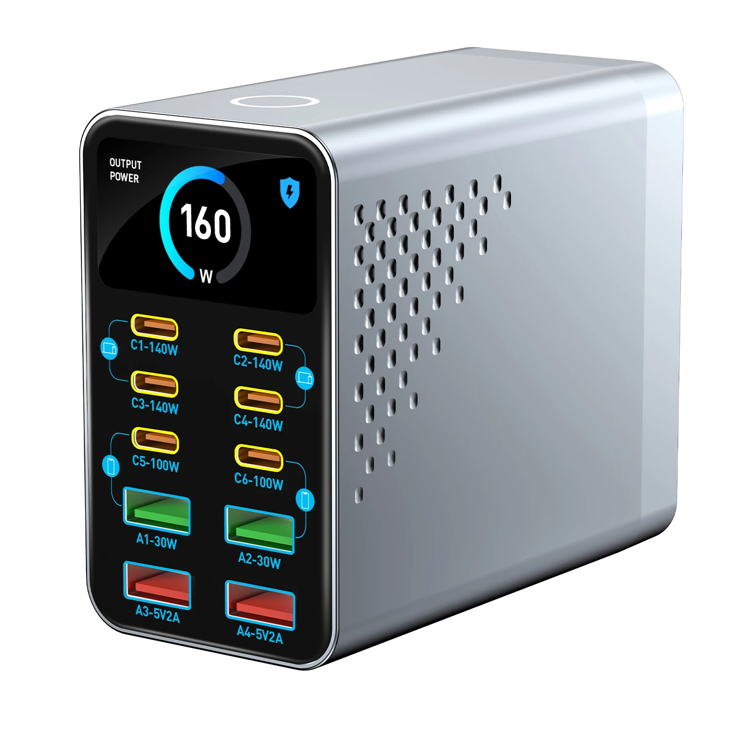 USB Type C GaN Charger Ai Display 10 in 1 Desktop Power Station Fast PD Charge For… - Image 7
