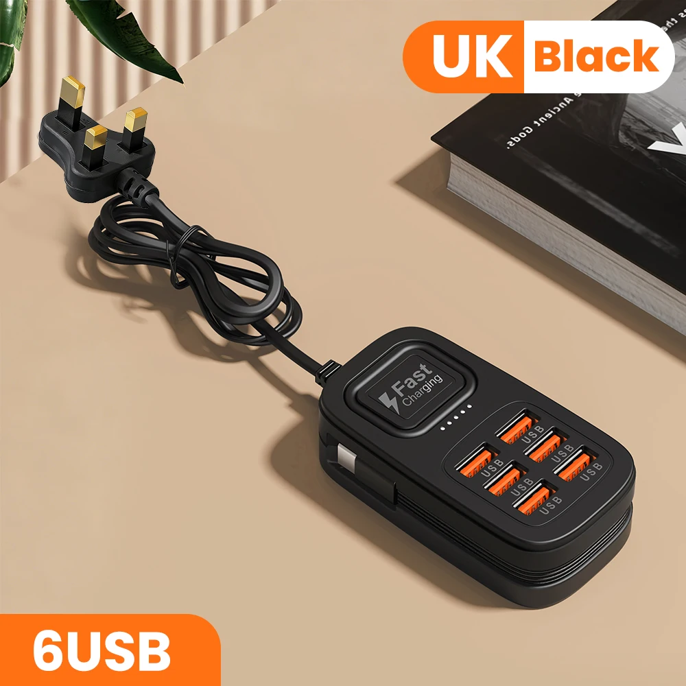 6 Ports USB Fast Charger Power Strip Desktop Charging Station Fast Charging… - Image 8