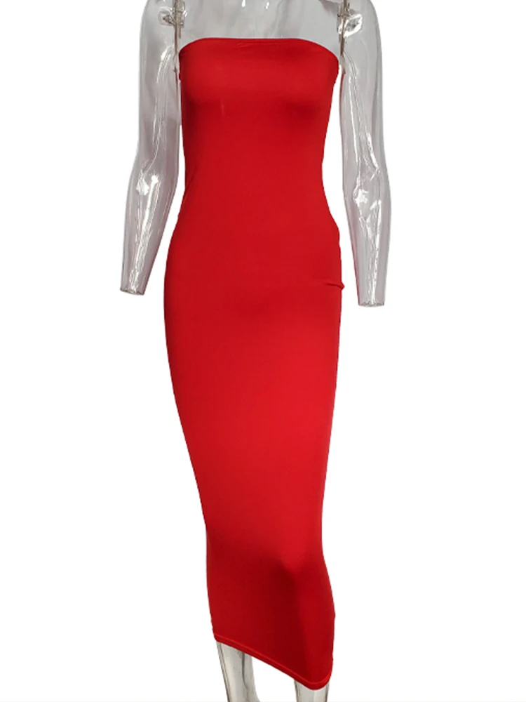 Summer Women's Sexy Sleeveless Chest Wrapped Long Beach Dress - Image 20