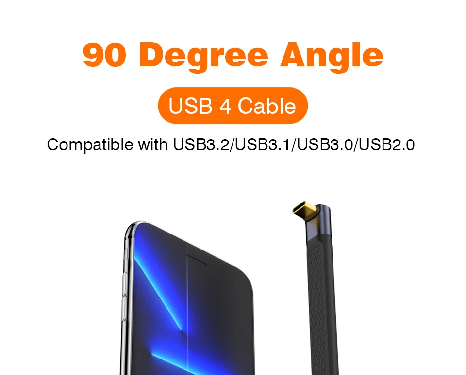 USB4 Elbow Short Cable 13.5cm Thunderbolt4 Type C Cable 40Gbps PD240W Charging… - Image 12
