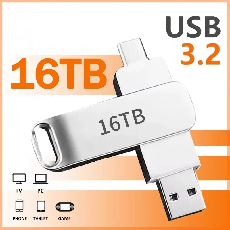 16TB Flash Drive Usb 3.2 Super High Speed Metal Transfer U Disk Pen Drive… - Image 2