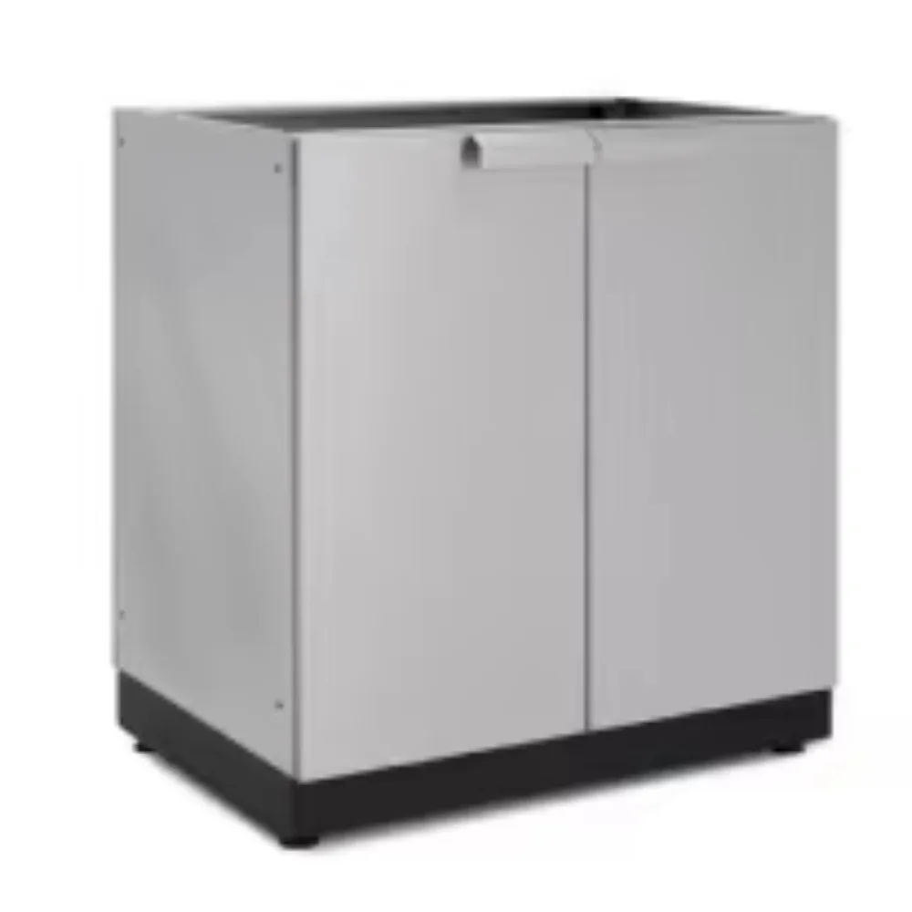 Outdoor Kitchen with Roof Cover Weather-Resistant BBQ Cabinet Set Stainless Steel Garden Kitchen Island with Grill Station - Image 2
