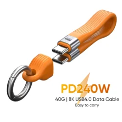 USB-C to Type-C 240W USB4.0 40Gbps Cable Keychain PD3.1 5A 8K@60Hz Data Cord For…