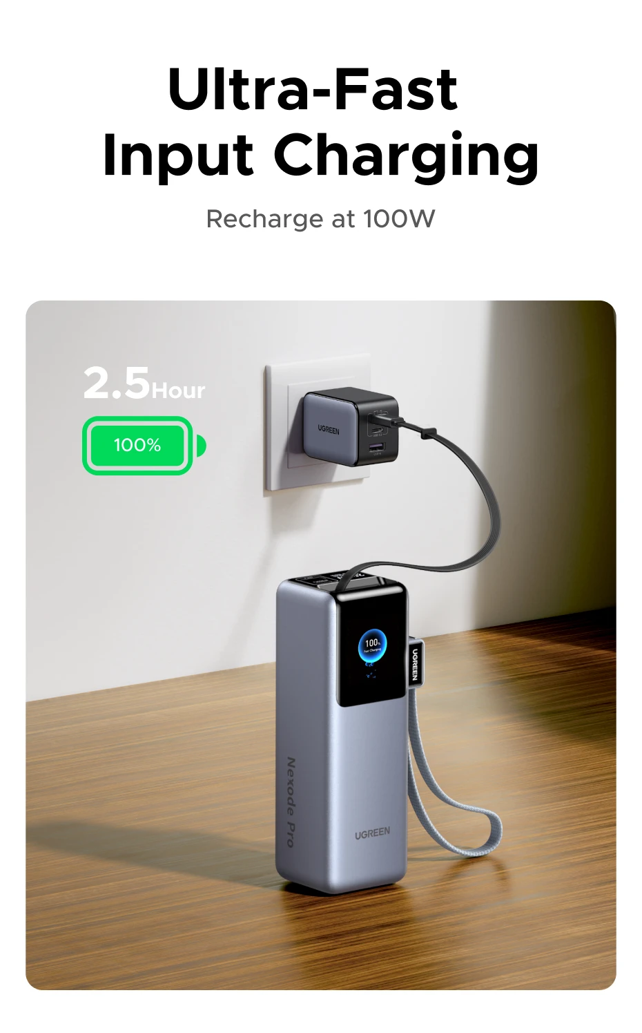 UGREEN Nexode Pro 200W 25000mAh Power Bank Retractable Cables Portable PD External… - Image 19
