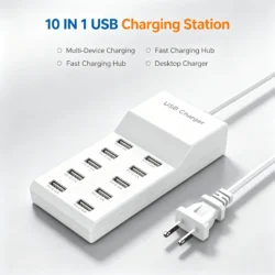 Multi-port USB Charging Station 10 Ports High Speed Phone Charger Portable Power…