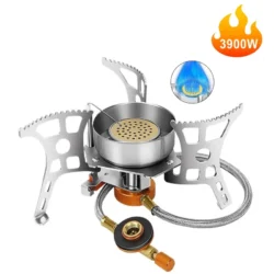 3900W Windproof Gas Stove, Outdoor Camping Mini Gas Stove, Foldable Modular…