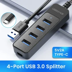 Type C USB A 4 Ports HUB USB Type C to USB 3.0 Power Adapter Multi Port Splitter…