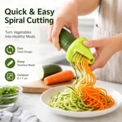 Cucumber Spiral Slicer, Rotating Vegetable Peeler and Shredder