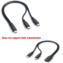 USB C Cable Splitter Type C 1 to 2 Extension Cable Wire for PC Phone Tablet 15W 3A…
