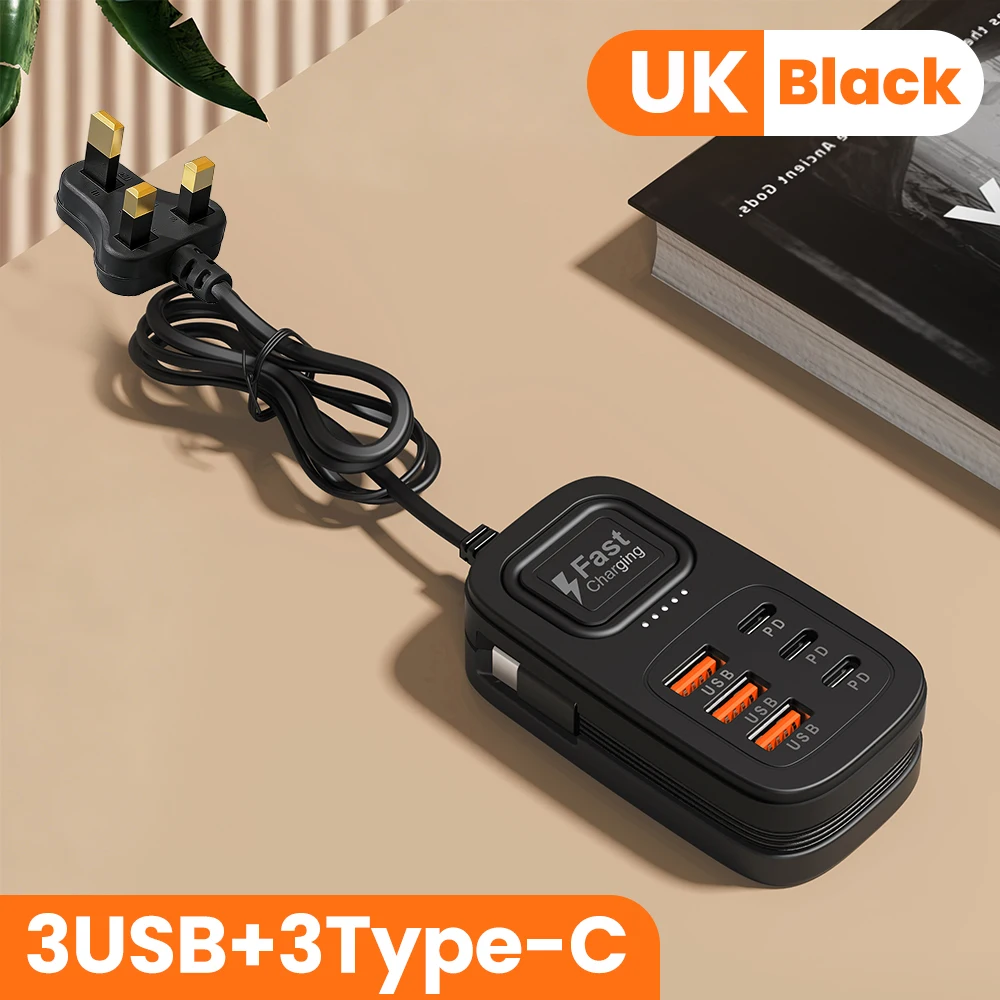 6 Ports USB Fast Charger Power Strip Desktop Charging Station Fast Charging… - Image 11