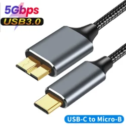 USB C to Micro B Cable Type C to USB 3.0 5Gbps Data Connector Adapter For phone PC…