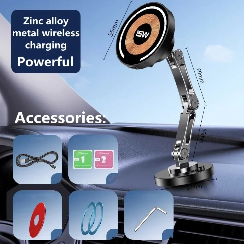 Magnetic Car Wireless Charger Stand Magnet Car Mount Fast Charging Station Phone… - Image 30
