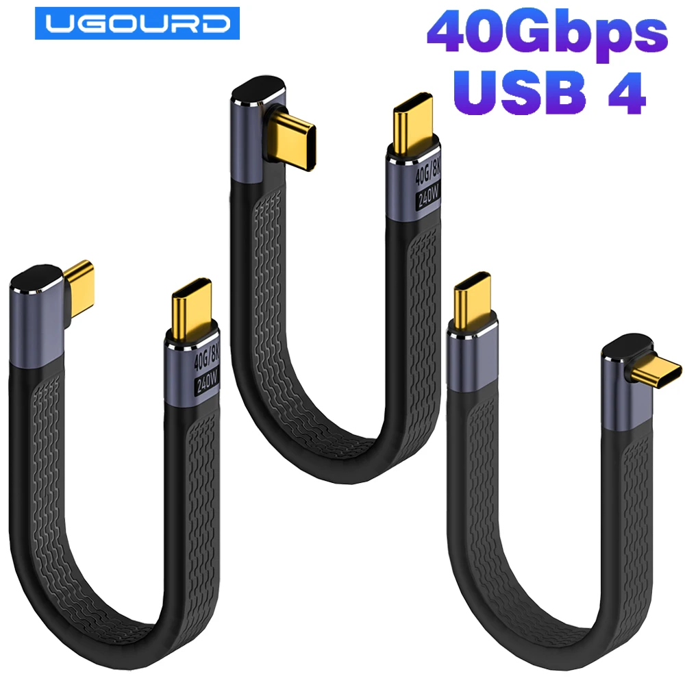USB4 Elbow Short Cable 13.5cm Thunderbolt4 Type C Cable 40Gbps PD240W Charging…