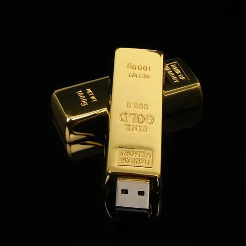 NEW Metal Bullion Gold Bar USB2.0 Flash Drive 128GB Novelty USB Stick 64GB Golden… - Image 4
