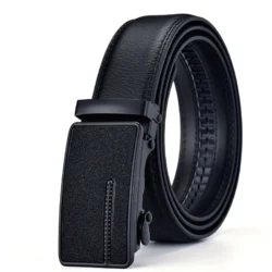 2026 New Cow Genuine Leather Men's Belt Cowhide Strap for Male Automatic Buckle Belts for Men Black Buckle Belts