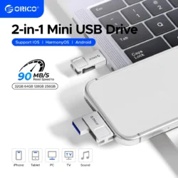 ORICO USB3.2 Mini 2 in 1 Dual Flash Drive USB C Pen Drive OTG Dual Memory Stick…