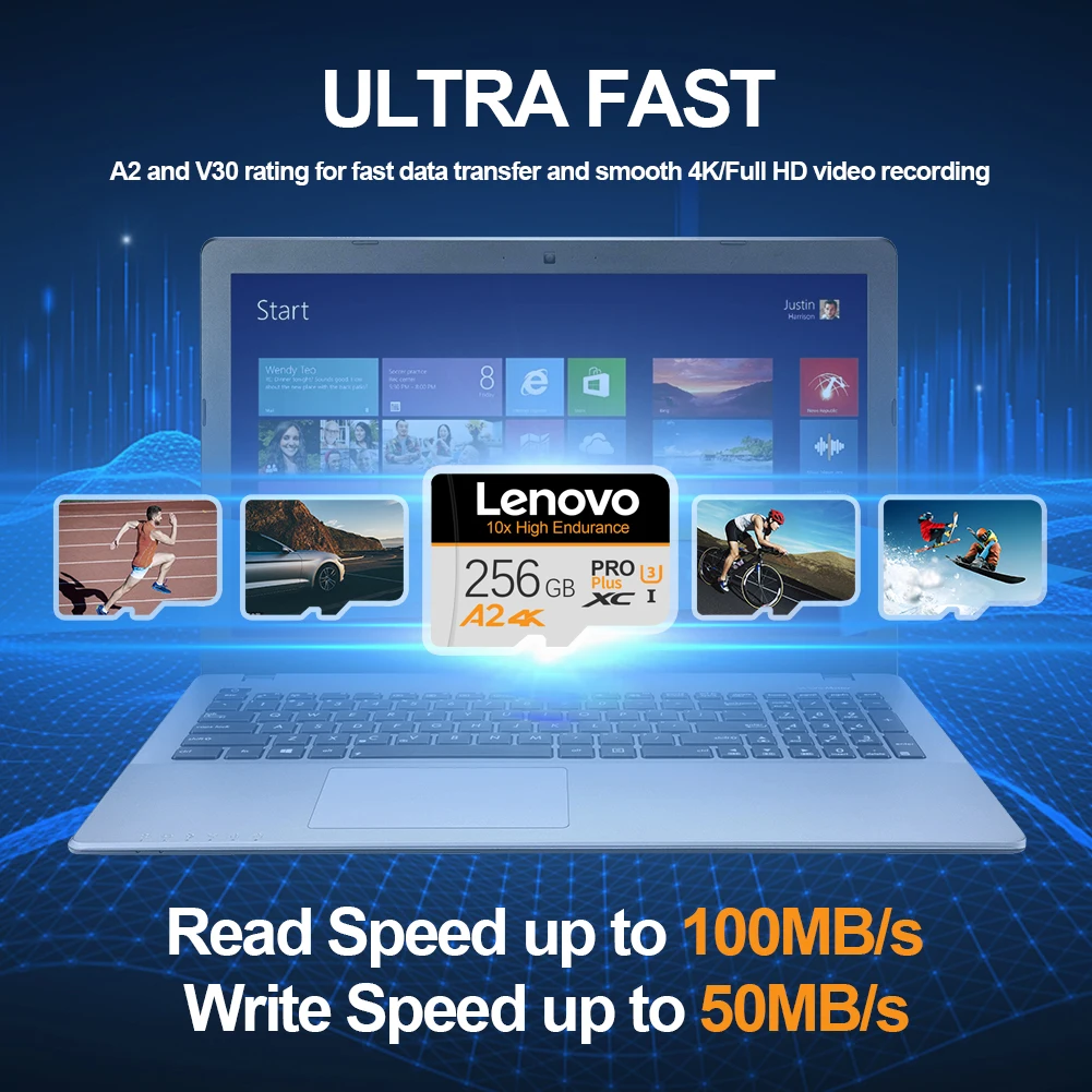 Lenovo High-Speed Micro SD Card 512GB 128GB 256GB 64GB A2 U3 4K SDXC Memory TF… - Image 5
