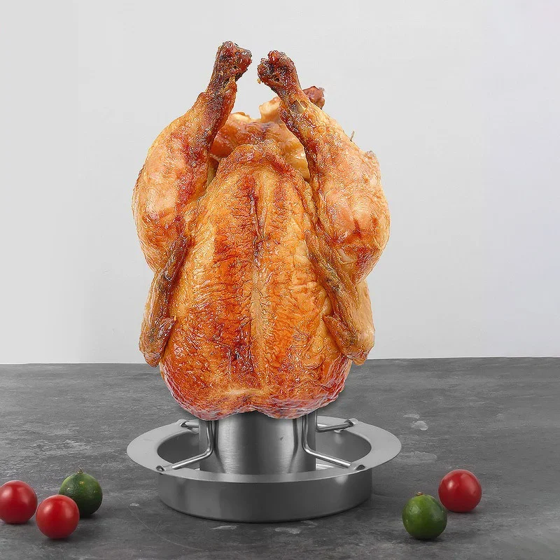 Stainlness Steel Roasting Grill Stand Chicken Roaster Rack Kitchen Outdoor BBQ… - Image 2