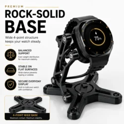 Premium Smart Watch Charging Stand – Stable 4-Point Base,Cable Management…