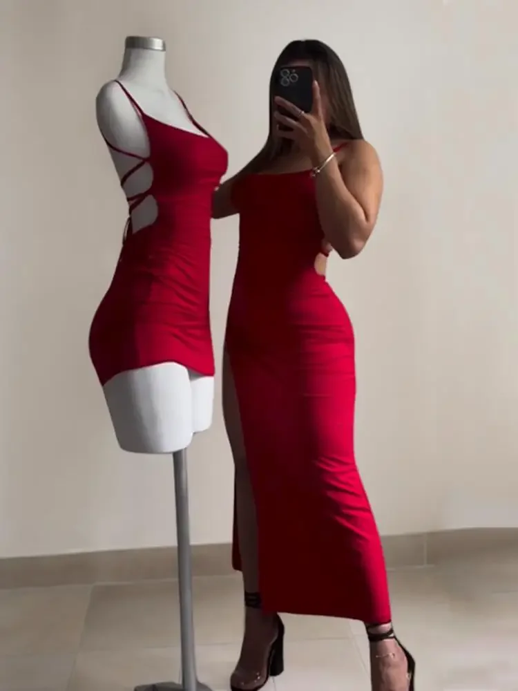 2025 explosive new dress summer high sensibility halter strap Spice Girl bag hip… - Image 6