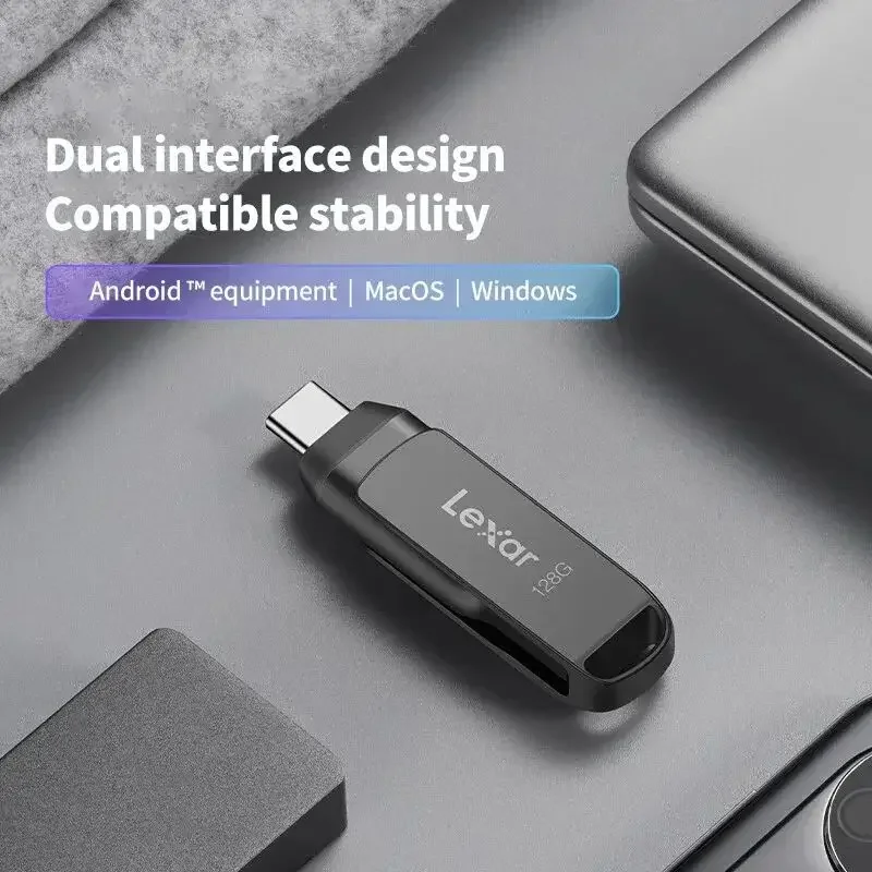 Lexar JumpDrive D400 Dual Slot USB Flash Drive Type C/A 32GB 64GB 128GB 256GB USB… - Image 5