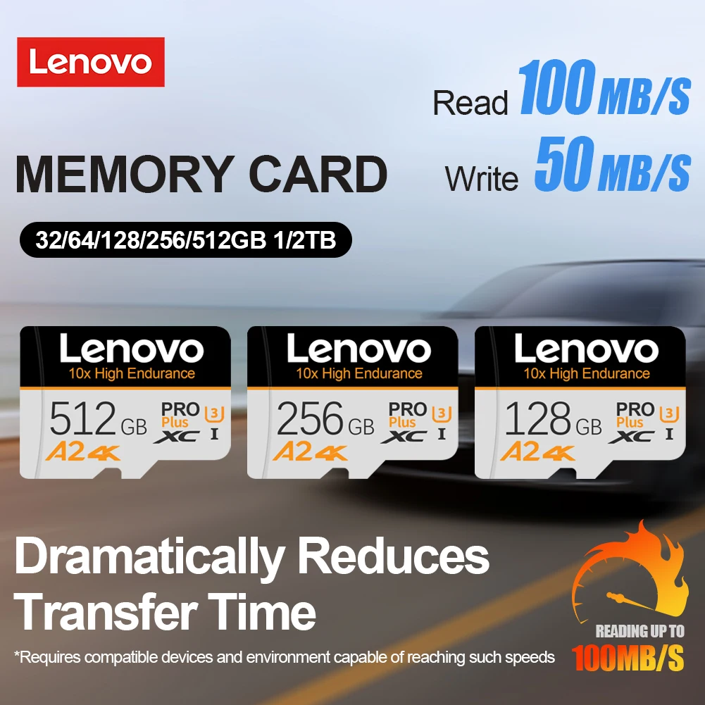 Lenovo High-Speed Micro SD Card 512GB 128GB 256GB 64GB A2 U3 4K SDXC Memory TF… - Image 2