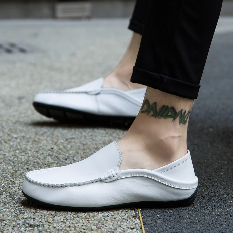 Men Shoes Casual Genuine Leather Mens Loafers Moccasins Designer Slip on Boat Shoes High Quality Chaussure Homme Plus Size 37-47 - Image 5