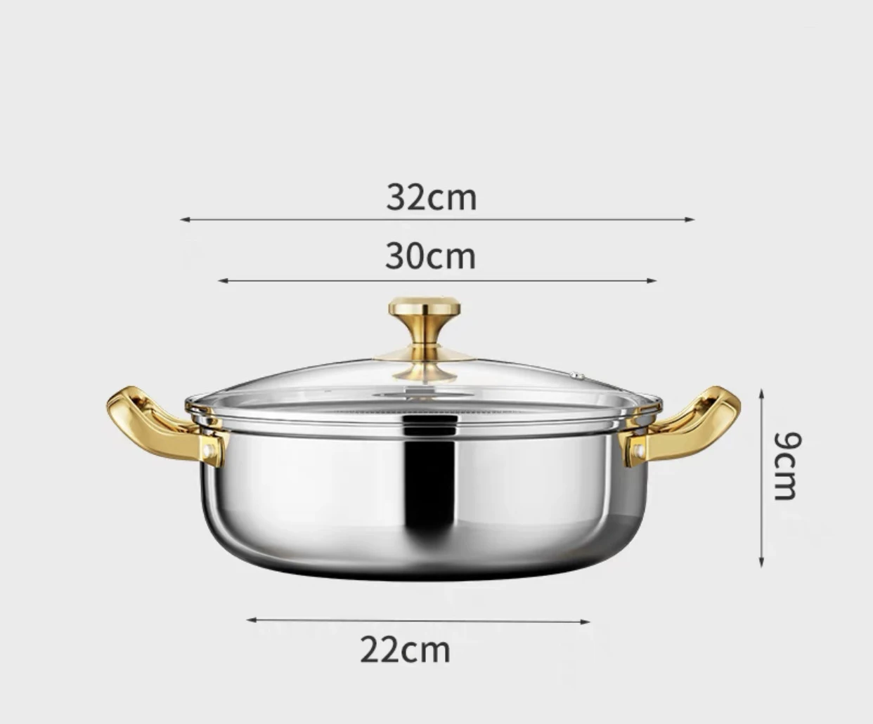 Stainless Steel Soup Pot Wok Non-stick Honeycomb with lid 28cm/30cm Home Hot Pot… - Image 7