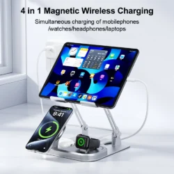 Foldable Magnetic Wireless Charger Stand Type-C 30W Fast Charging Station Phone…